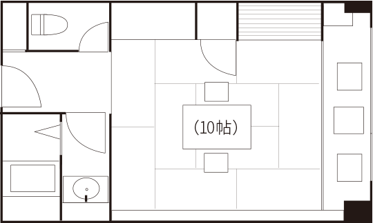 和室 [10畳] 広さ10畳(5部屋) の間取り図