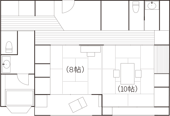和室特別室 [神島] 広さ10畳＋8畳の間取り図
