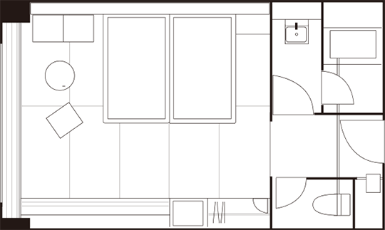 Modern Japanese Twin Size34m2 Floor plan